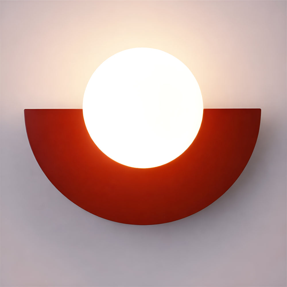 Modern Semi-Circular Wall Lamp with LED Lighting for Indoors