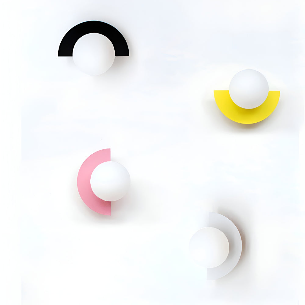 Modern Semi-Circular Wall Lamp with LED Lighting for Indoors