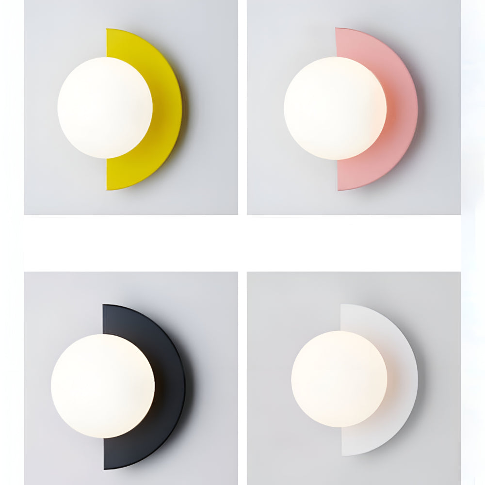 Modern Semi-Circular Wall Lamp with LED Lighting for Indoors