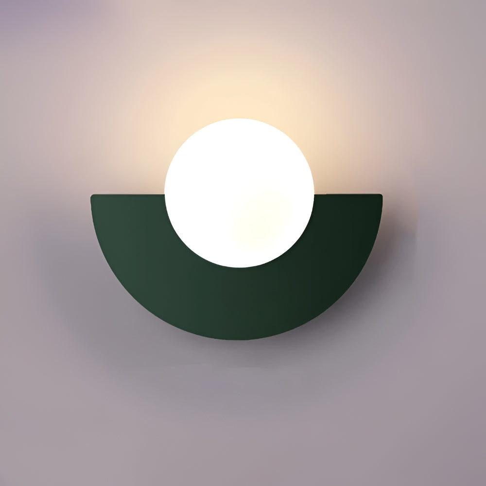 Modern Semi-Circular Wall Lamp with LED Lighting for Indoors