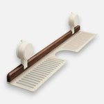 Wall Shelf with Walnut Finish and Powerful Suction Cup – Drill-Free Storage for Bathroom & Kitchen