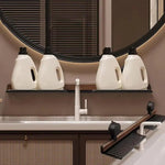 Wall Shelf with Walnut Finish and Powerful Suction Cup – Drill-Free Storage for Bathroom & Kitchen