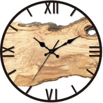 Natural Wood Wall Clock with Resin Coating | Silent Quartz Mechanism