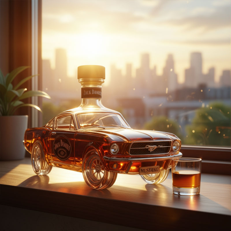Whiskey Decanter in Sports Car Design | Elegant Glass Shape