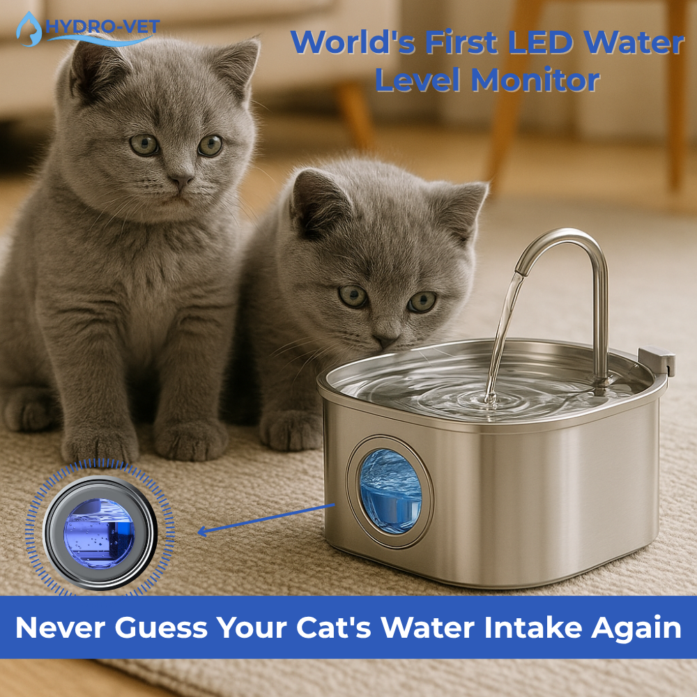 AquaSoft Pet Drinking Fountain - 3.2L, Stainless Steel, LED & 5-Stage Filtration