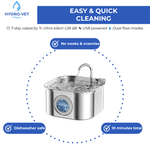 AquaSoft Pet Drinking Fountain - 3.2L, Stainless Steel, LED & 5-Stage Filtration