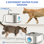 AquaSoft Pet Drinking Fountain - 3.2L, Stainless Steel, LED & 5-Stage Filtration
