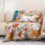 Colorful cotton blanket for a blooming living experience