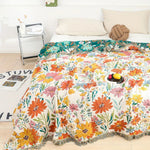 Colorful cotton blanket for a blooming living experience