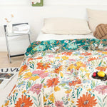 Colorful cotton blanket for a blooming living experience