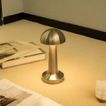 Kabellose Retro-Pilz-Tischlampe – Flexible LED Nachttischlampe mit dimmbarer Helligkeit