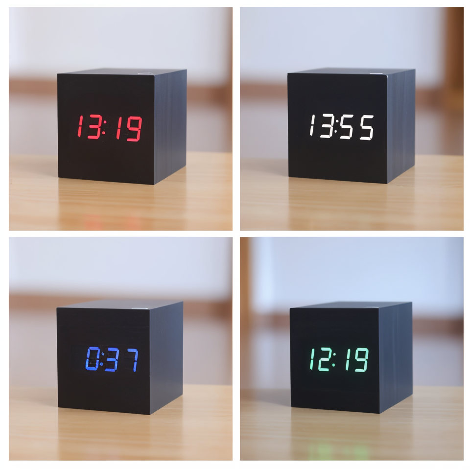 Stilvolle LED-Wanduhr aus Holz für modernes Wohnen