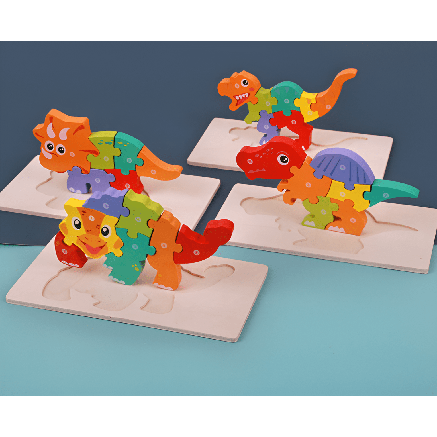 Holz-Dino-Puzzle - Wähle dein Abenteuer mit Dinosauriern