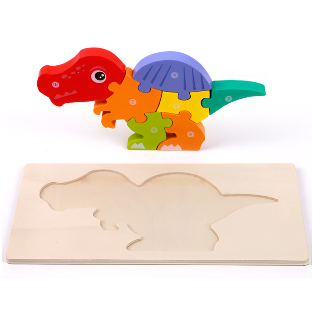 Holz-Dino-Puzzle - Wähle dein Abenteuer mit Dinosauriern