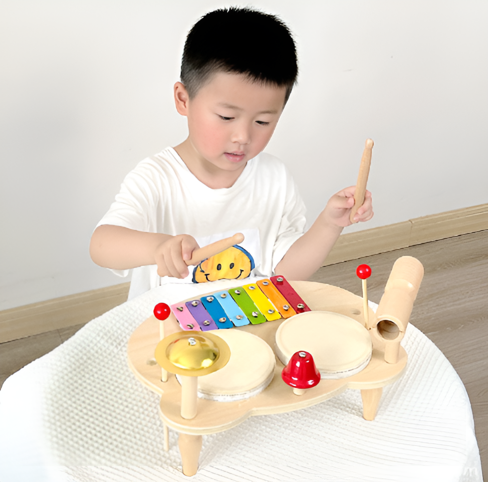 Holz Schlagzeug Set - Musikalisches Spiel und Kreativität