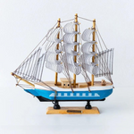 Elegant Wooden Boat Sculpture with LED Lighting – Stylish Decorative Element for Home and Office