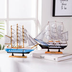 Elegant Wooden Boat Sculpture with LED Lighting – Stylish Decorative Element for Home and Office