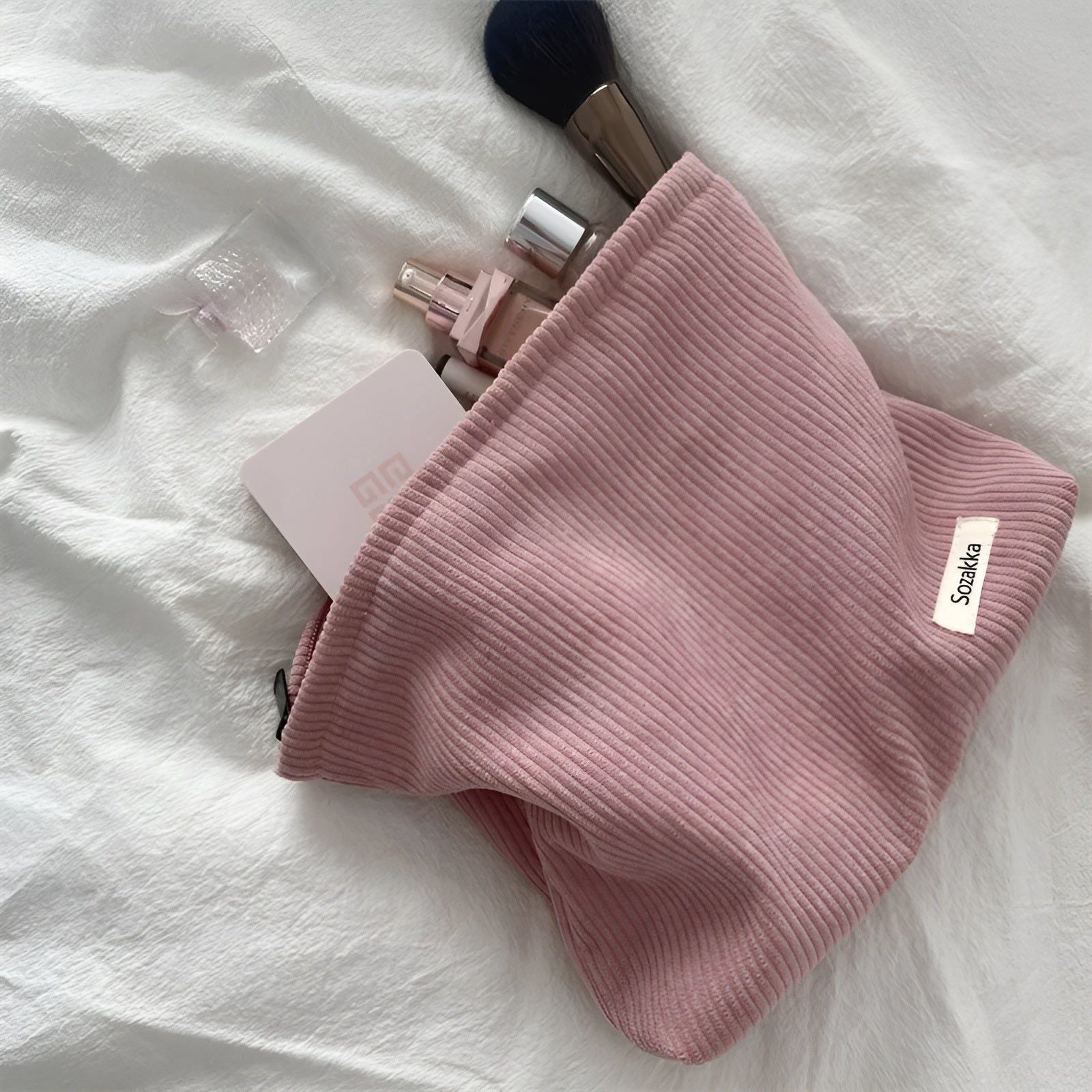 Geräumige Cord-Tasche für Kosmetik – Organizer Bag