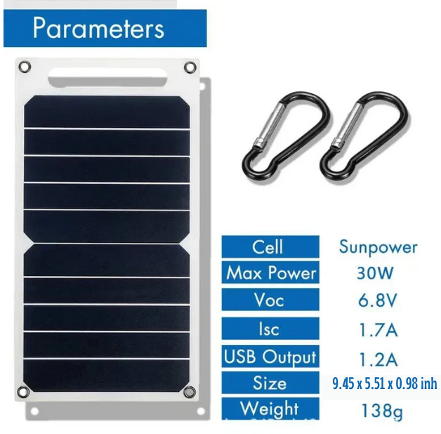 Portable USB Rechargeable Battery with Waterproof Solar Panel