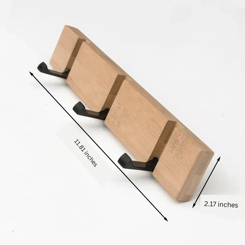 Wooden coat rack with hidden coat hook