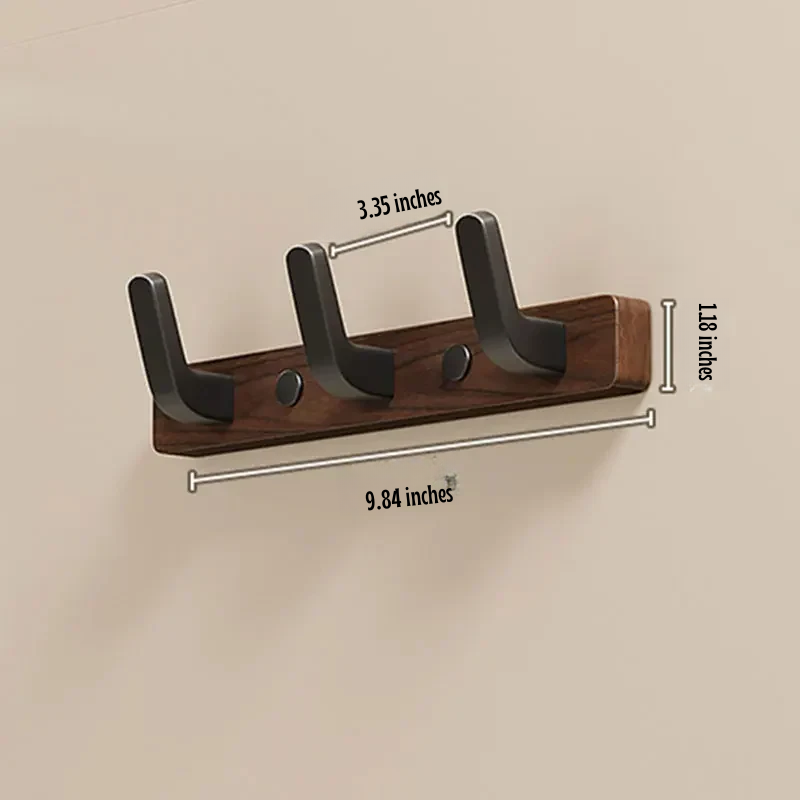 Minimalist wall coat hook made of wood and metal