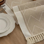 Elegant Table Runner with Geometric Design