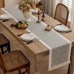 Elegant Table Runner with Geometric Design