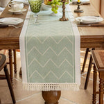 Elegant Table Runner with Geometric Design