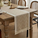 Elegant Table Runner with Geometric Design