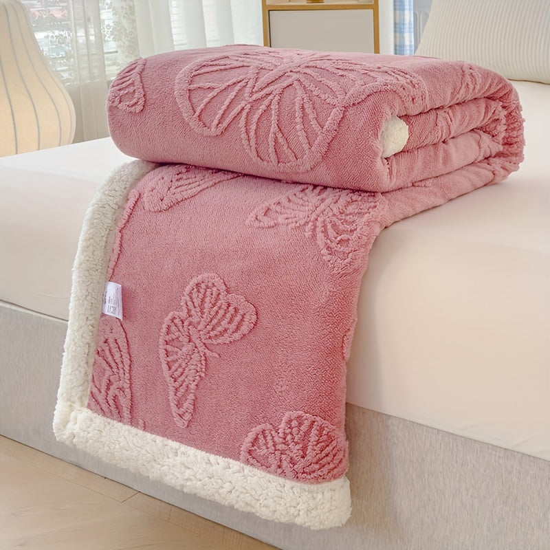 Wohlfühl-Decke aus Fleece mit feinem Schmetterlingsmotiv – Weich, Warm & in Verschiedenen Größen und Farben Erhältlich