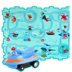 Race Track Puzzle with Building Blocks for Children