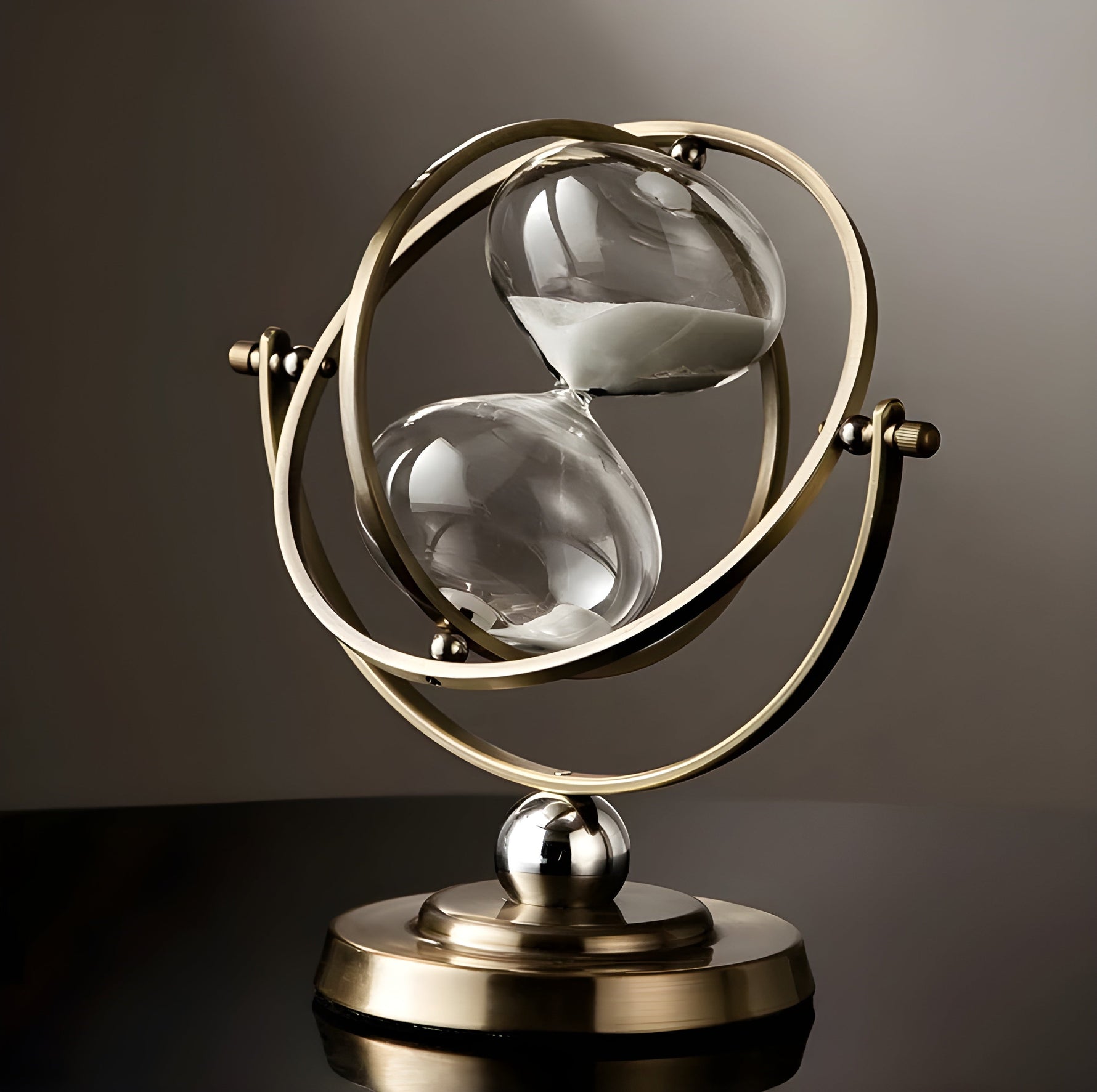 Elegant Hourglass with Gold Frame – Timeless Design for Your Home