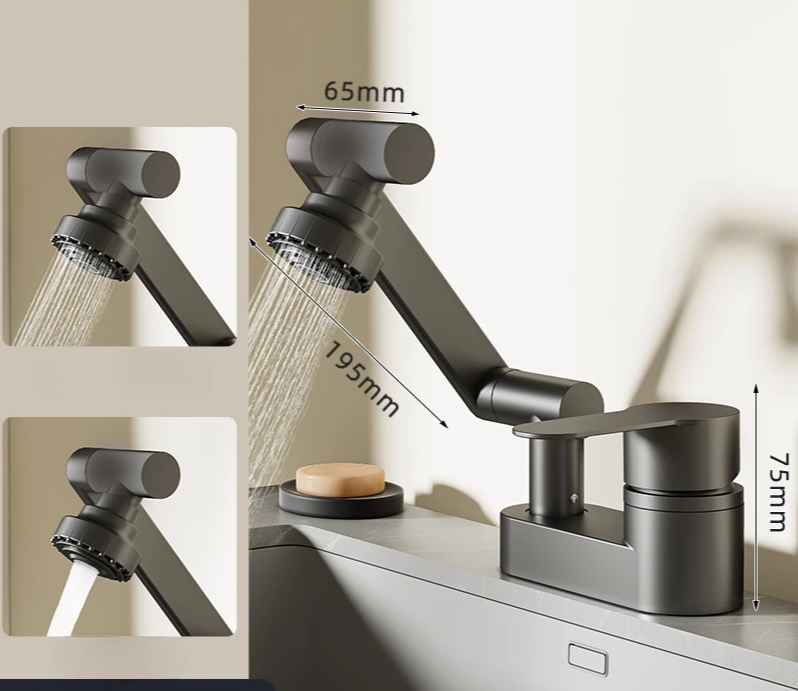 FlexiFlow 360° Waschbeckenmischer – Flexibel und stilvoll