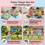 Paper airplane kit including instructions