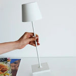 Modern cordless table lamp with touch dimmer and rechargeable battery