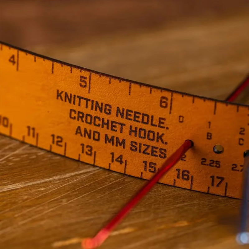 Elegant 7-in-1 Ruler in Genuine Leather for Crafts