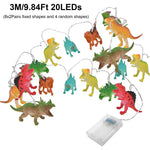 DinoLichter | LED-Dinosaurier-Lichterkette für Kinder | Warmweiß | 1,5 m / 3 m Batteriebetrieben
