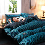 Gemütliches Cord-Velours Bettwäsche-Set für den Winter