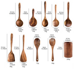 Luxurious Wooden Cookware Set with Storage Bucket