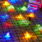LichtTraum LED-Girlande | 10 oder 20 LEDs | Warmweiß oder Bunt | Blattdesign | Batterie betrieben & wasserfest | Perfekt für Feiern und Dekoration