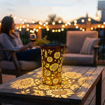 Solar Garden Lantern with Sunflower Motif
