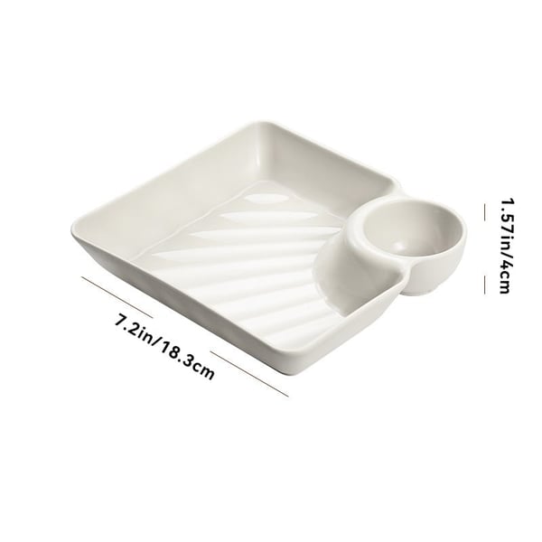 Practical serving platter with integrated dip section
