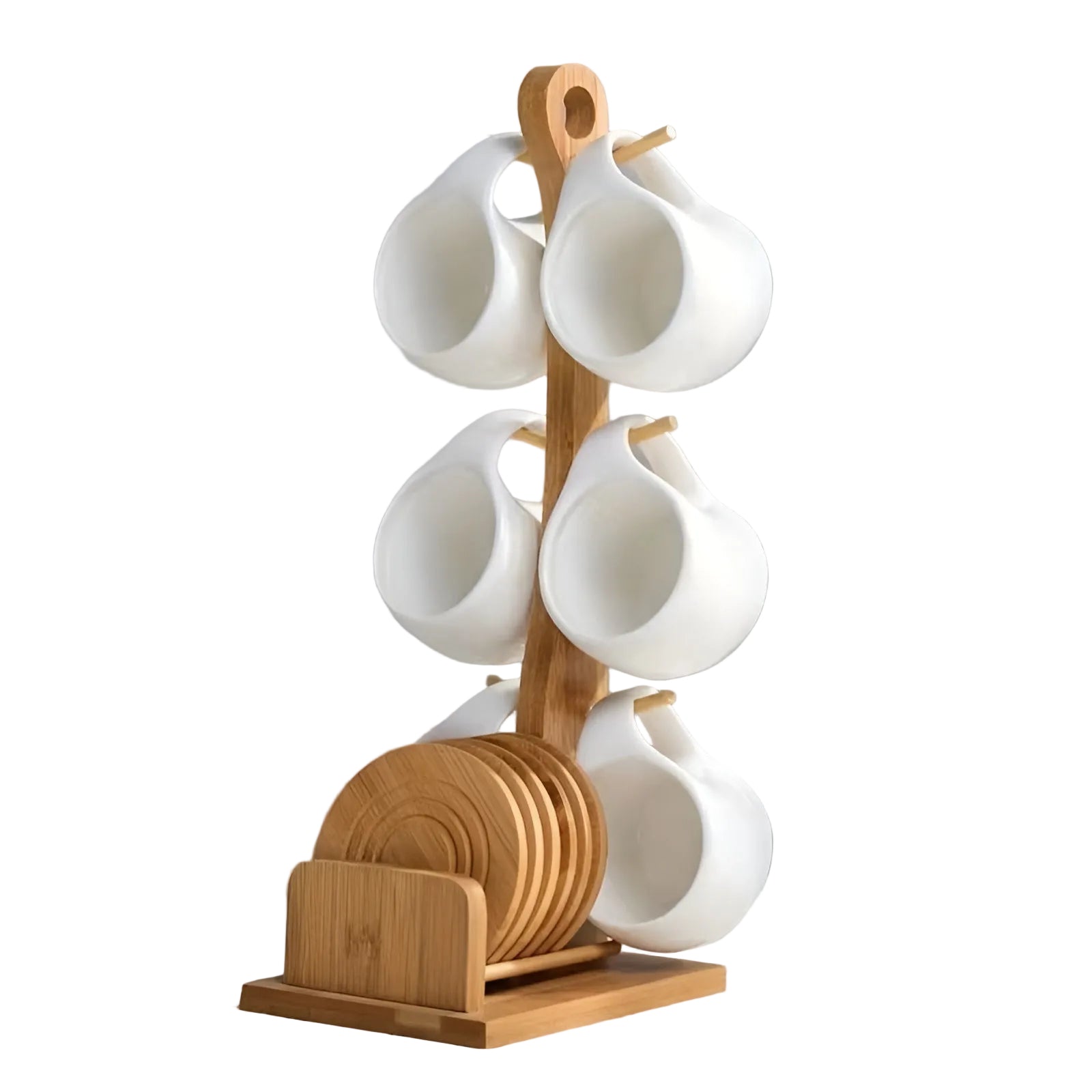 Ceramic Coffee Cup Set with Saucer and Stand – Decorative for Home and Cafe