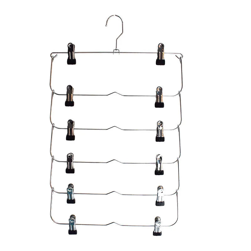 Platzsparender Hosenorganizer aus Edelstahl mit 12 Clips