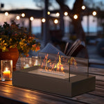 Eleganter Tischkamin für Terrasse und Balkon mit Bioethanol