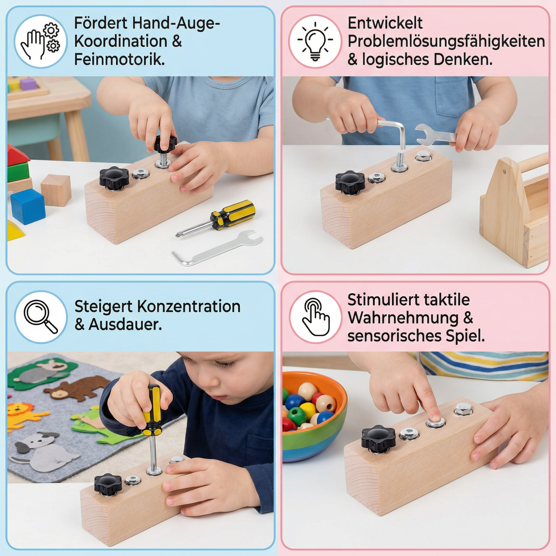 Wooden Screw Toy based on Montessori – Promoting Concentration and Fine Motor Skills in Children
