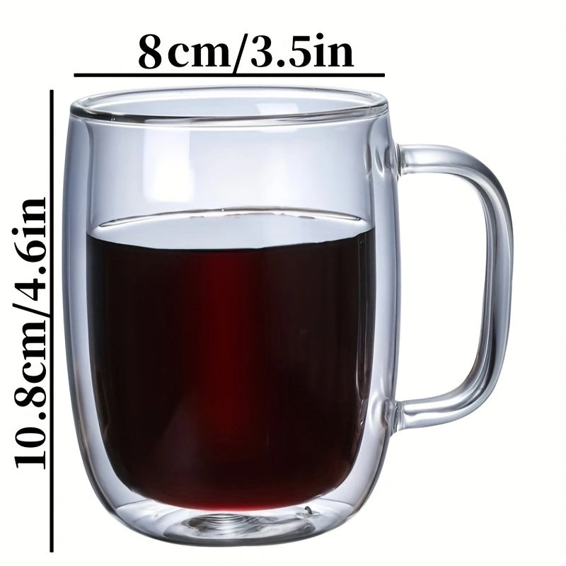 Elegant Borosilicate Glass Insulated Mug – Heat-Resistant & Stylish