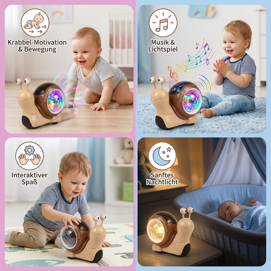 Crawl Toy with Music and Light-Up Snail