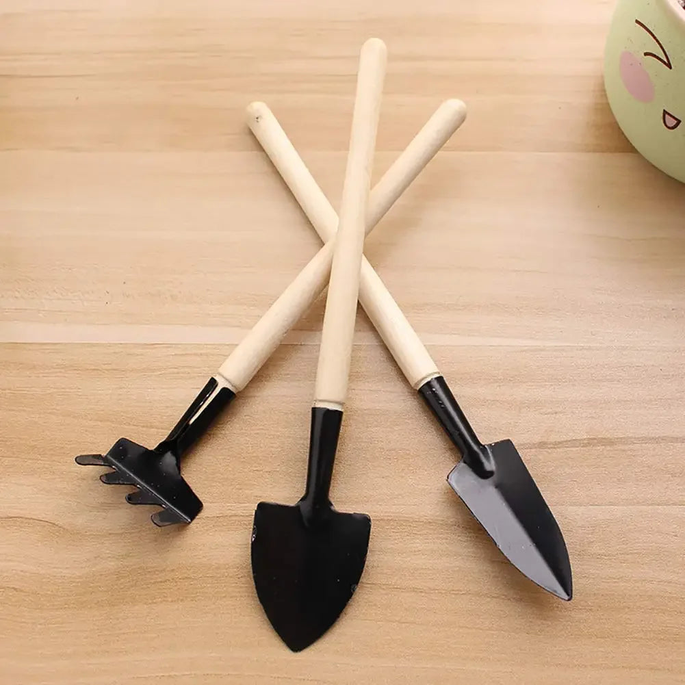 PflanzenHeld Mini-Gartenwerkzeugset | 3-teiliges Set | Ergonomische Schaufel & Rechen | Robust und langlebig