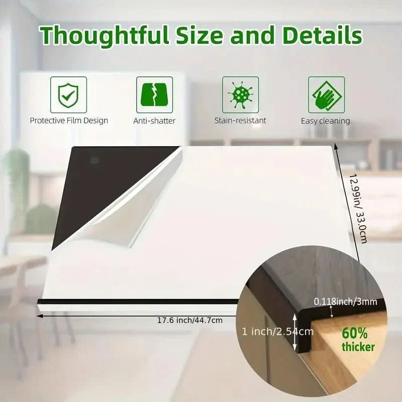 Acrylic Cutting Board for Kitchen Use with Safety Lip